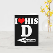 I Love His Dedication Funny Valentine's Day Couple Kaart (Gele Bloem)