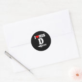 I Love His Dedication Funny Valentine's Day Couple Ronde Sticker (Envelop)