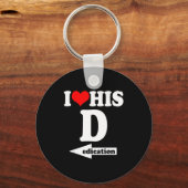 I Love His Dedication Funny Valentine's Day Couple Sleutelhanger (Voorkant)