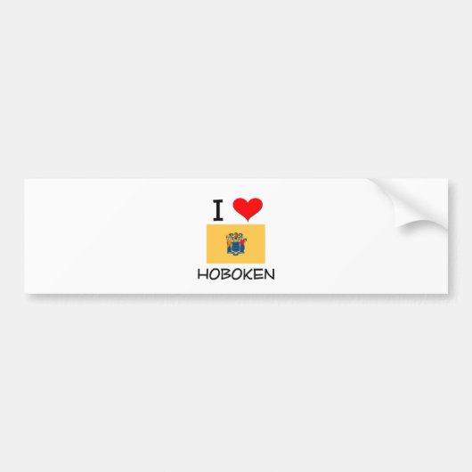 I Love Hoboken New Jersey Bumpersticker (Voorkant)