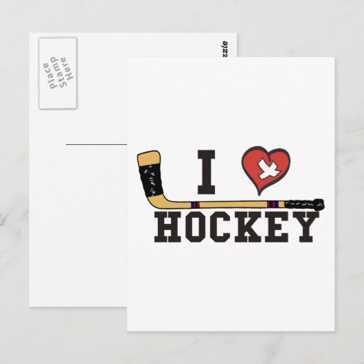 I Love Hockey Briefkaart (Voorkant / Achterkant)