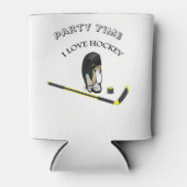 I Love hockey design with stick and helm Blikjeskoeler (Voorkant)