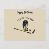 I Love hockey design with stick and helm Briefkaart (Voorkant)
