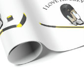 I Love hockey design with stick and helm Cadeaupapier (Rol Hoek)