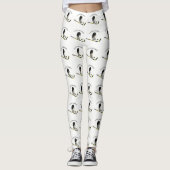 I Love hockey design with stick and helm Leggings (Voorkant)