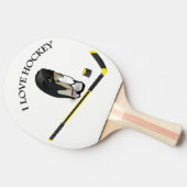 I Love hockey design with stick and helm Tafeltennisbatje (Zijkant)