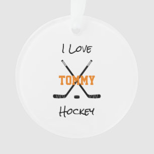 I Love Hockey Player NAAM Sticks Sportplezier Ornament