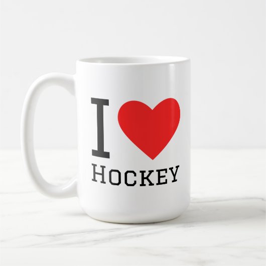 I love hockey square sticker koffiemok (Links)
