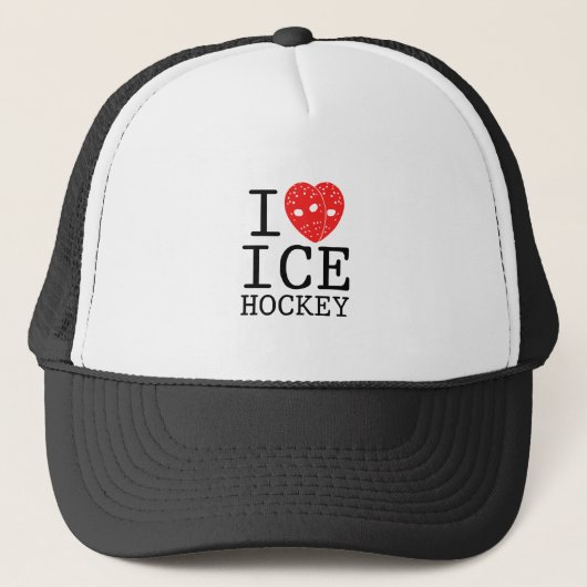 I Love Hockey Trucker Pet (Voorkant)