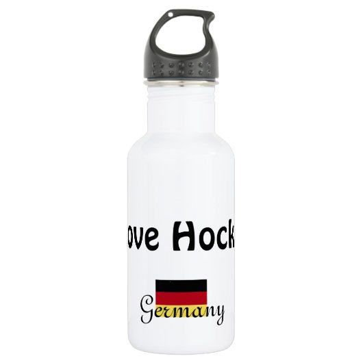 I Love Hockey with German Flag Waterfles (Voorkant)