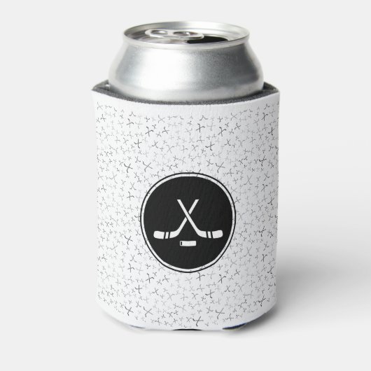 I Love Hockey Zwart & Wit Stijlvol Trendy Sportief Blikjeskoeler (Blikje Achterkant)