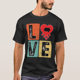 I Love Hoefijzer Crab Dierenvriend Valentijnsdag T-shirt