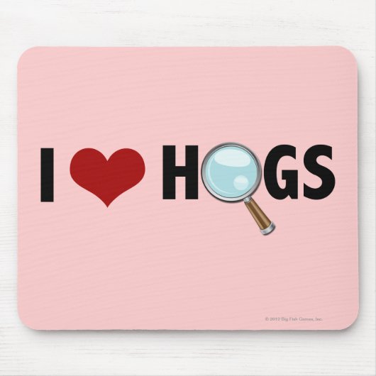 I Love Hogs Red/Black Muismat (Voorkant)