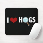 I Love Hogs Red/White Muismat (Met muis)