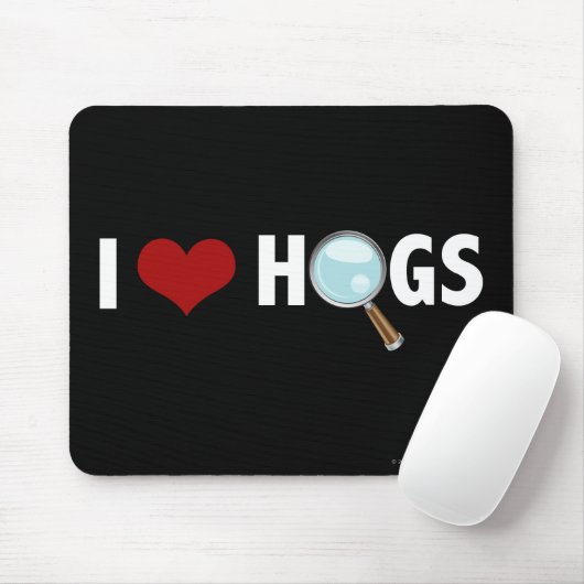 I Love Hogs Red/White Muismat (Met muis)