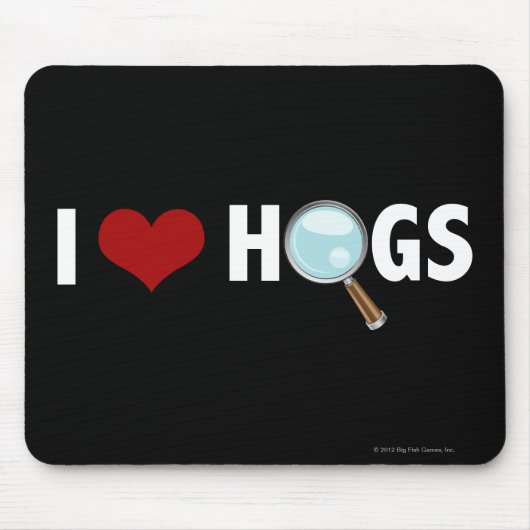 I Love Hogs Red/White Muismat (Voorkant)