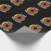 I Love Hole Foods Funny Donut Pun Dark BG Cadeaupapier (Hoek)