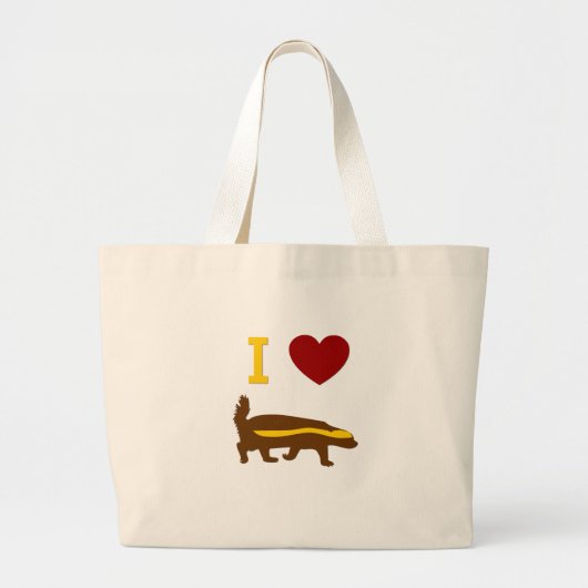 I Love Honey Badger Grote Tote Bag (Voorkant)