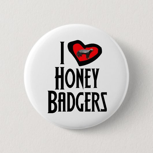 I Love Honey Badgers Ronde Button 5,7 Cm (Voorkant)