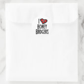 I Love Honey Badgers Ronde Sticker (Tas)
