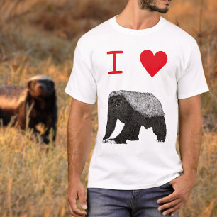 I Love Honey Badgers slogan T-shirt