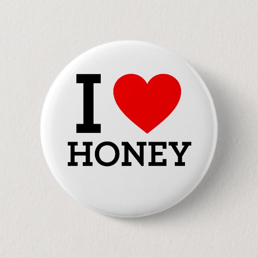 i love Honey Ronde Button 5,7 Cm (Voorkant)
