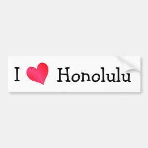 I Love Honolulu Bumpersticker