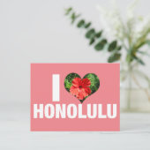 I Love Honolulu Hawaii Hibiscus Flower Vaction Briefkaart (Staand voorkant)