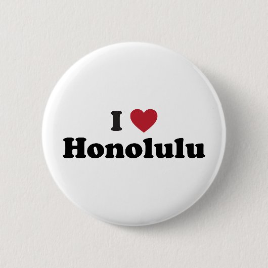I Love Honolulu Hawaii Ronde Button 5,7 Cm (Voorkant)