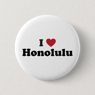 I Love Honolulu Hawaii Ronde Button 5,7 Cm