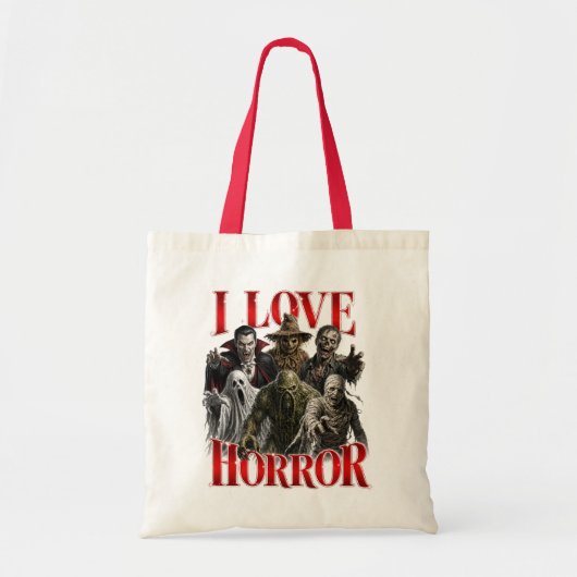 I Love Horror Tote Bag (Voorkant)