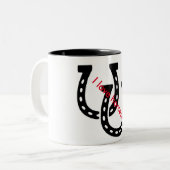 "I Love Horses" 11oz Coffee-Mok Tweekleurige Koffiemok (Voorkant links)