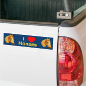 I Love Horses  Art Horse Bumpersticker (Op Truck)