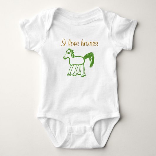 I Love Horses Baby Shirt (Voorkant)