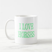 I Love Horses Bleek Green Koffiemok (Links)