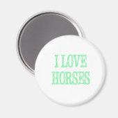 I Love Horses Bleek Green Magneet (Voorkant / Achterkant)