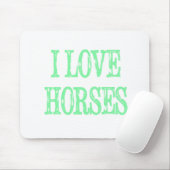 I Love Horses Bleek Green Muismat (Met muis)