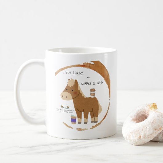 I Love Horses & Coffee een late Mok (Met donut)