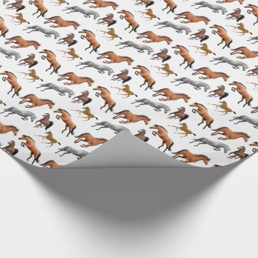 I Love Horses Equestrian Wrapping Paper Cadeaupapier (Hoek)