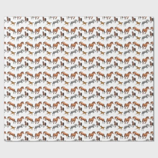 I Love Horses Equestrian Wrapping Paper Cadeaupapier (Vlak)