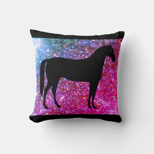 I Love Horses Green Sparkle Sierkussen (Voorkant)