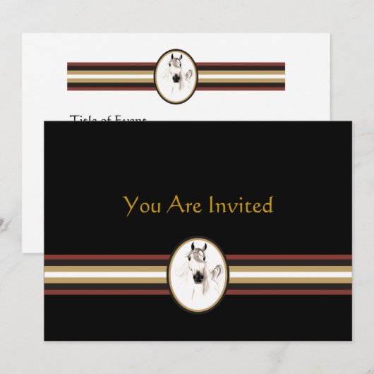 I Love Horses Invitation Kaart (Voorkant / Achterkant)