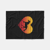 I Love Horses Retro Heart Fleece Deken (Voorkant (Horizontaal))