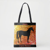 I Love Horses Sparkle Canvas tas (Voorkant)