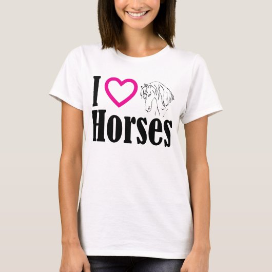 I Love Horses T Shirt (Voorkant)