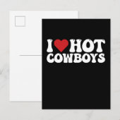 I Love Hot Cowboys Uitnodiging Briefkaart (Voorkant / Achterkant)