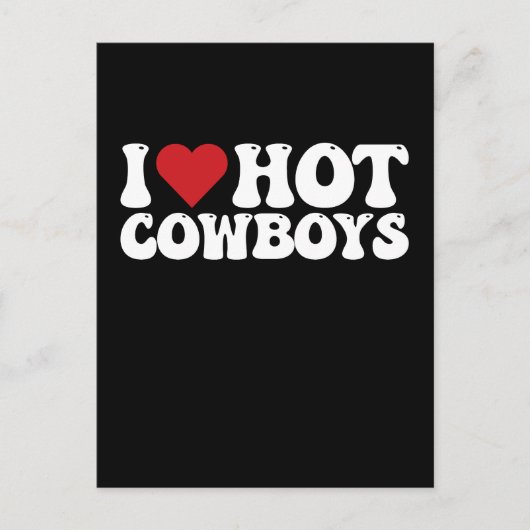 I Love Hot Cowboys Uitnodiging Briefkaart (Voorkant)