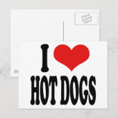 I Love Hot Dogs Briefkaart (Voorkant / Achterkant)