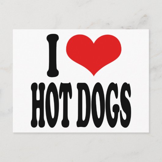 I Love Hot Dogs Briefkaart (Voorkant)