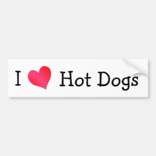 I Love Hot Dogs Bumpersticker